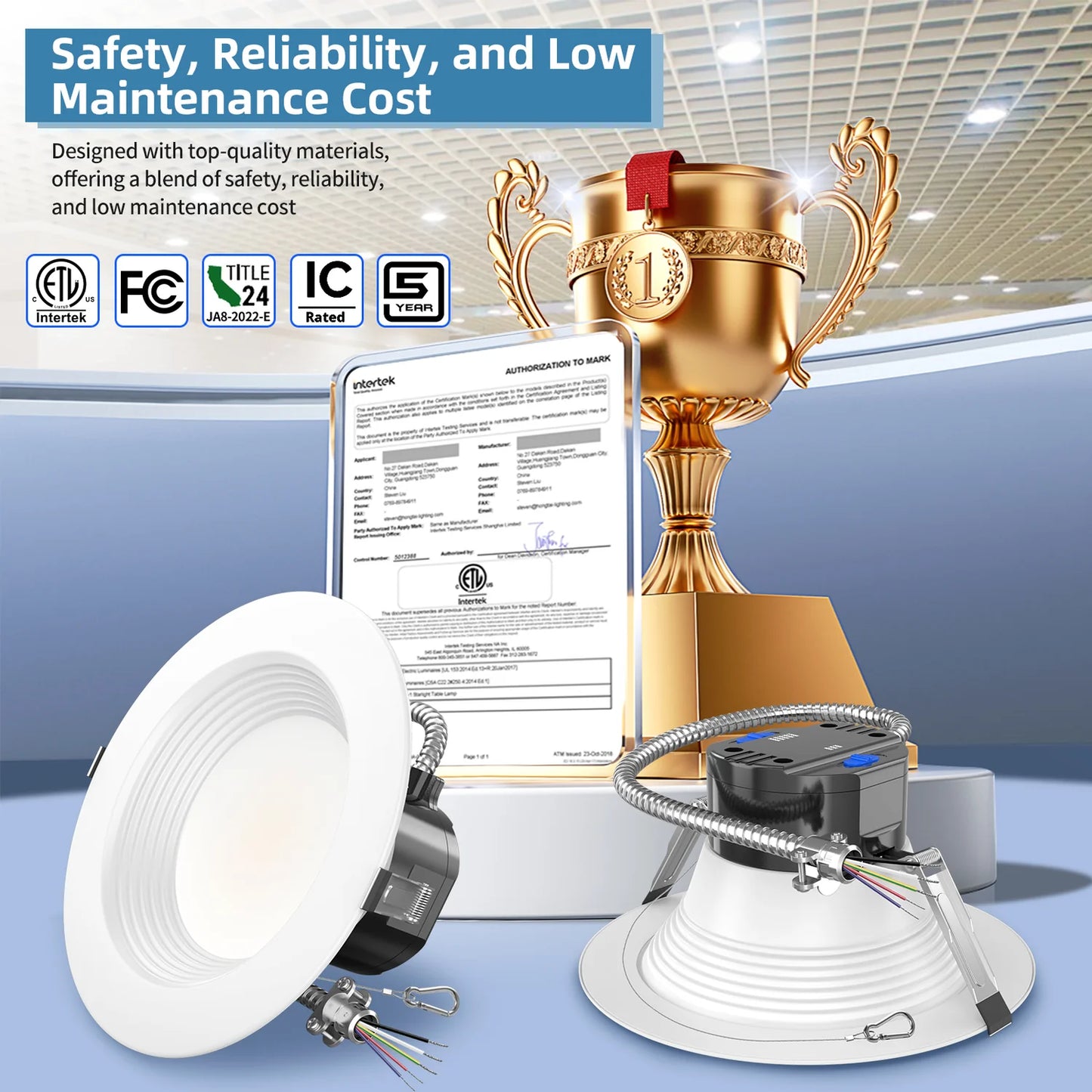 6" LED Commercial Downlight – DNL Series (6-Pack) | Selectable Wattage & CCT