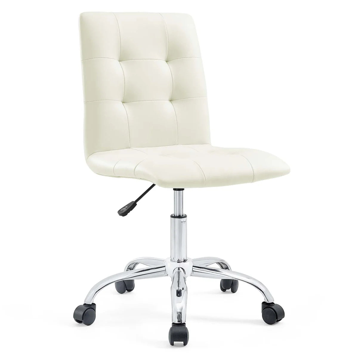 Prim White Armless Mid-Back Office Chair