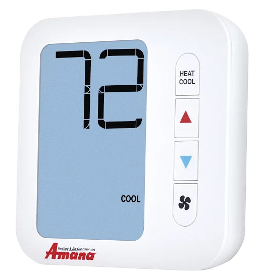 Amana PHWT-A200 2-Stage Programmable / Manual Wired Wall Thermostat | 24V Hardwired 2-Speed Fan Control for PTAC, PTHP & Through-the-Wall Systems