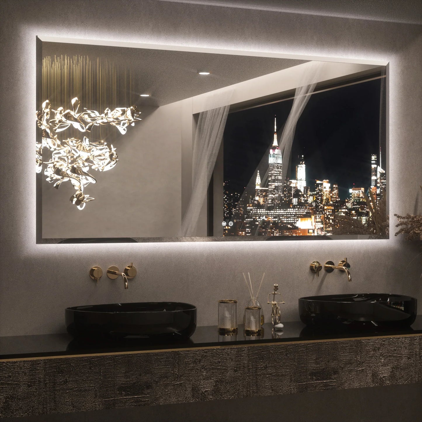 Commercial LED Bathroom Mirror for Motels | Backlit | Anti-Fog | UL Listed