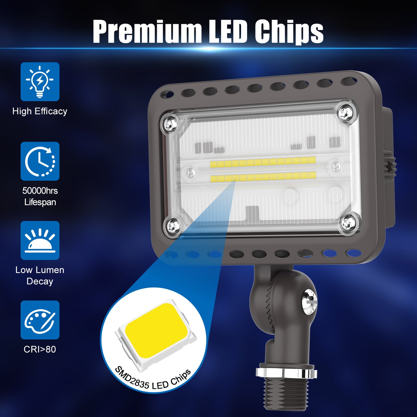 Lush Flood-Pro | High-Output LED Knuckle Flood Light | 20W - 120W Options