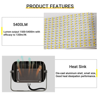 Lush Flood-Pro Knuckle | 15W-45W Adjustable LED Flood Light | 1/2" Knuckle Mount