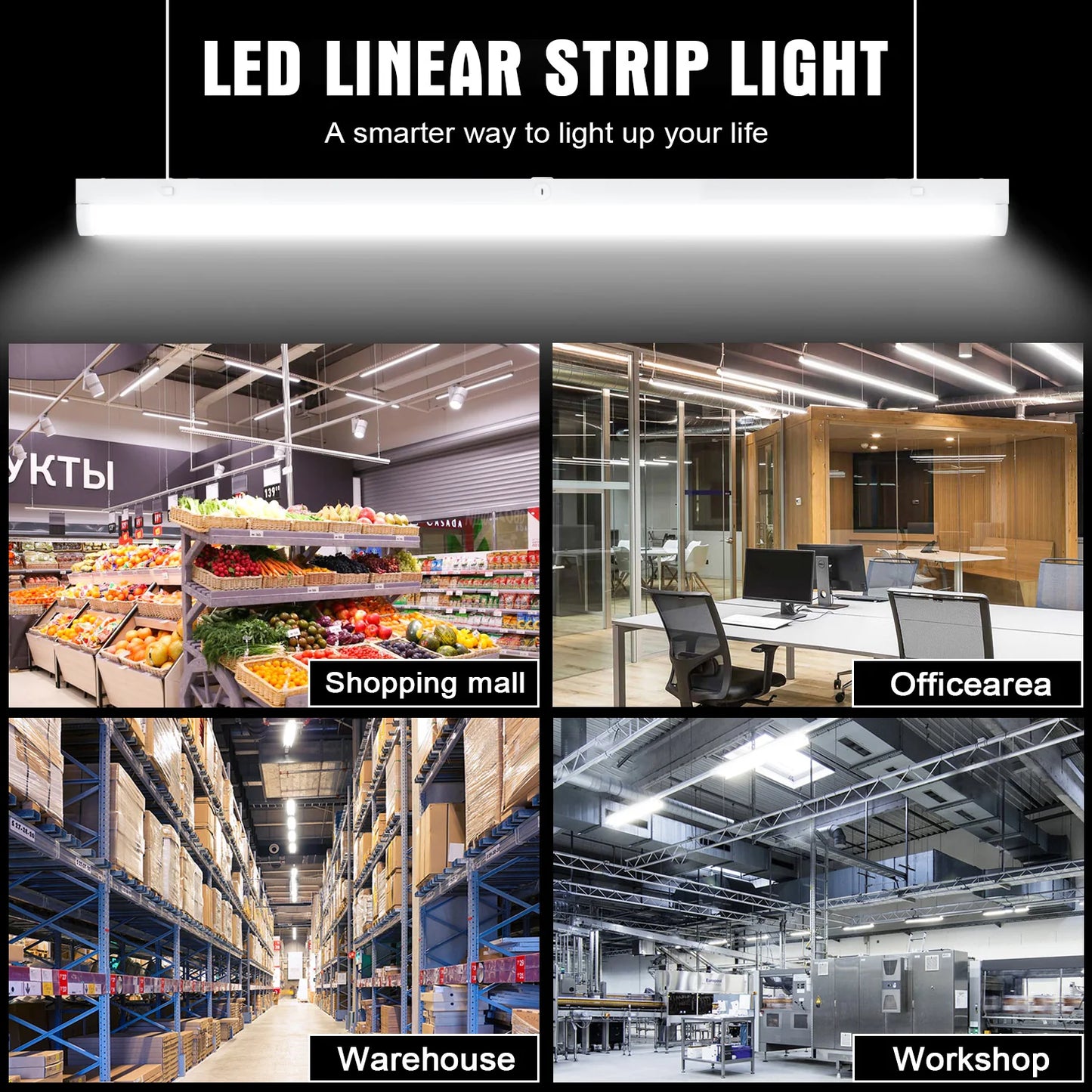 Lush Global Signature: STL-Series Multi-Phase LED Strip Light - 4ft| Pack of 8