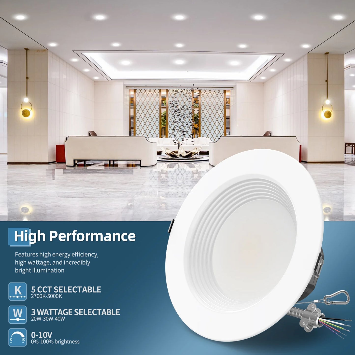 6" LED Commercial Downlight – DNL Series (6-Pack) | Selectable Wattage & CCT
