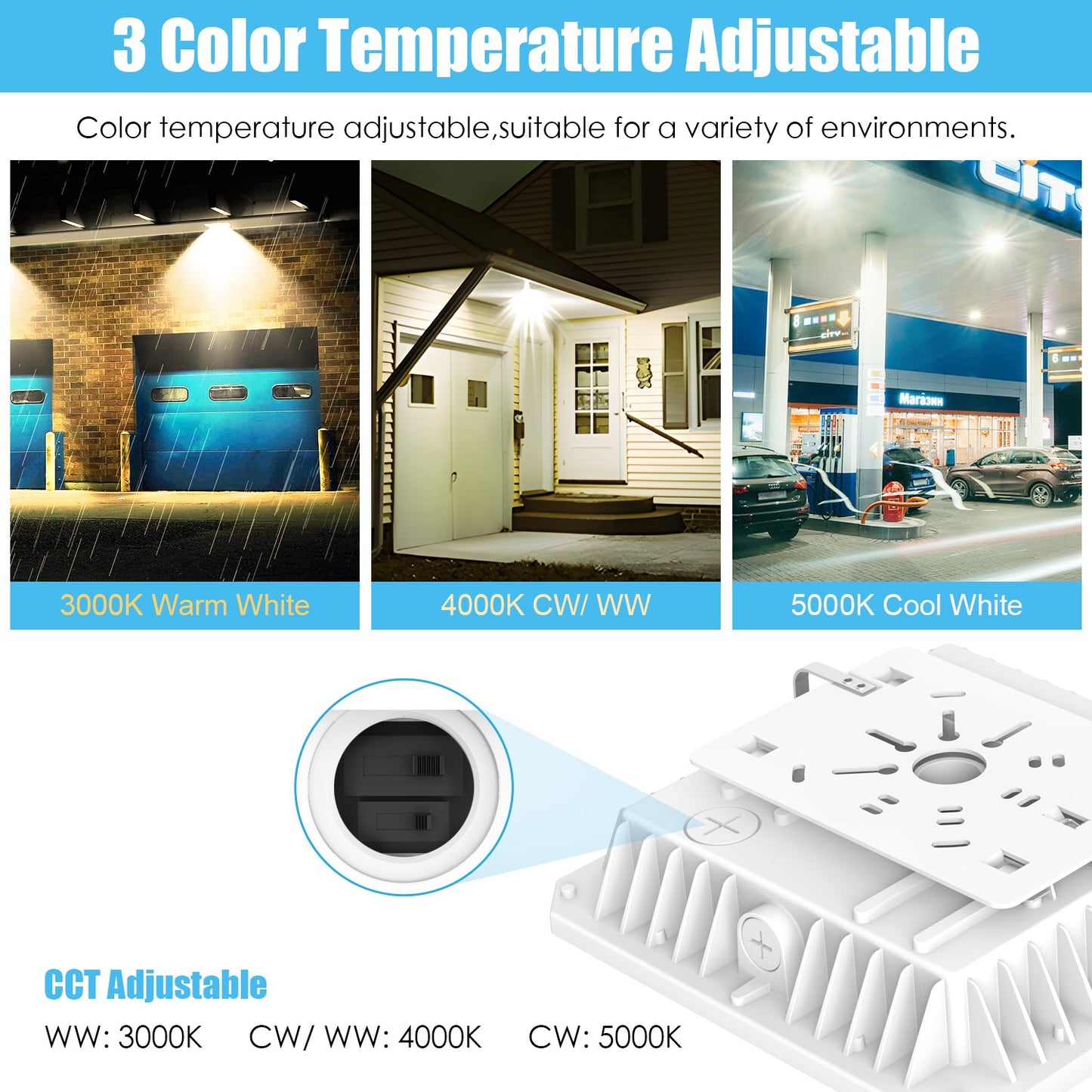LED canopy light for gas station