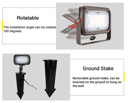 Lush Flood-Pro Knuckle | 15W-45W Adjustable LED Flood Light | 1/2" Knuckle Mount