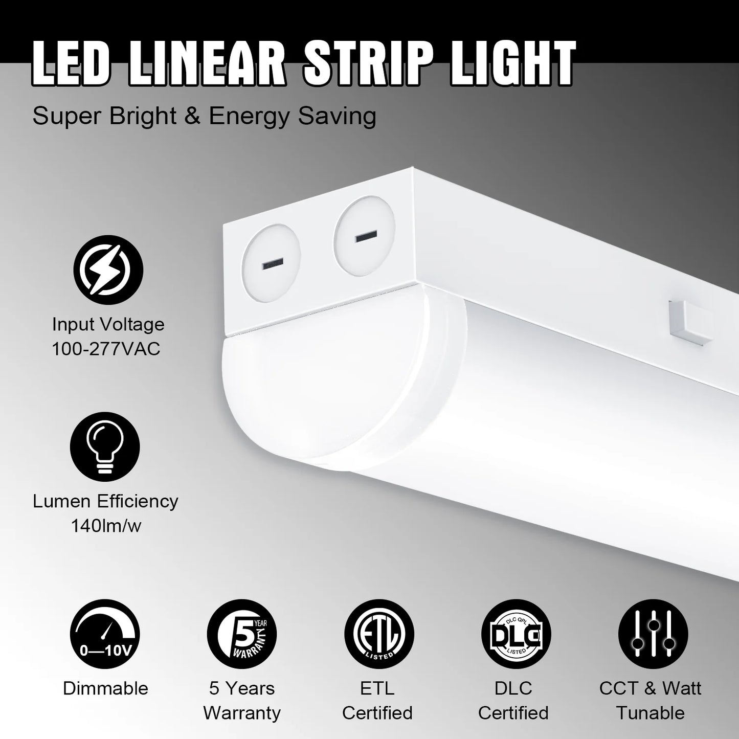 Lush Global Signature: STL-Series 8FT High-Output LED with Modular Sensor Base- Pack of 4