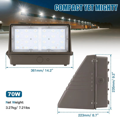 Lush Pro-Wall Prime | Tunable 28W-70W LED Wall Pack | 3-Color Selectable