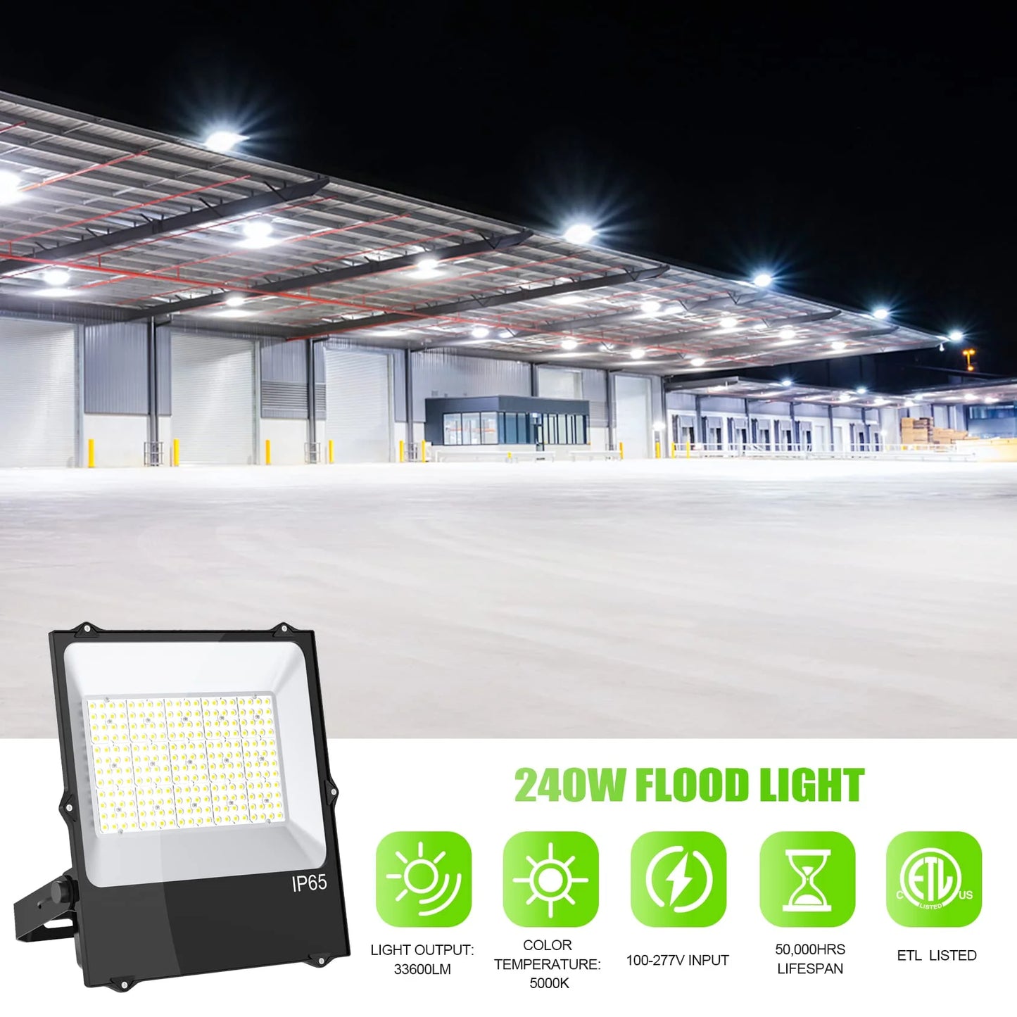 Lush Flood-Pro | 240W Commercial LED Flood Light | 33,600 Lumens