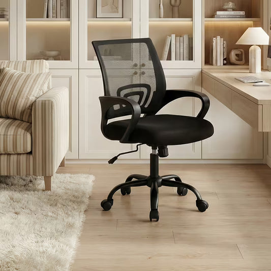 Lush Executive-Flow Ergonomic Mid-Back Office Chair in Black
