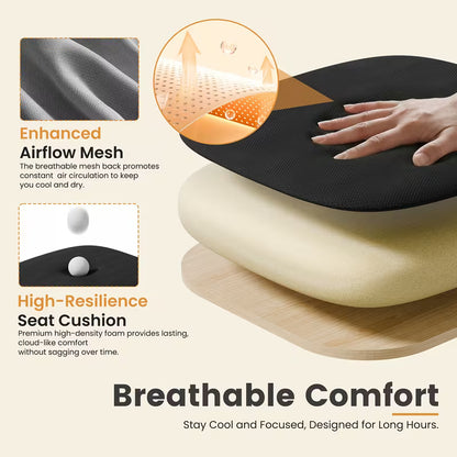 Lush Executive-Flow | Ergonomic Mid-Back Office Chair | Lumbar Support & Rocking Mode