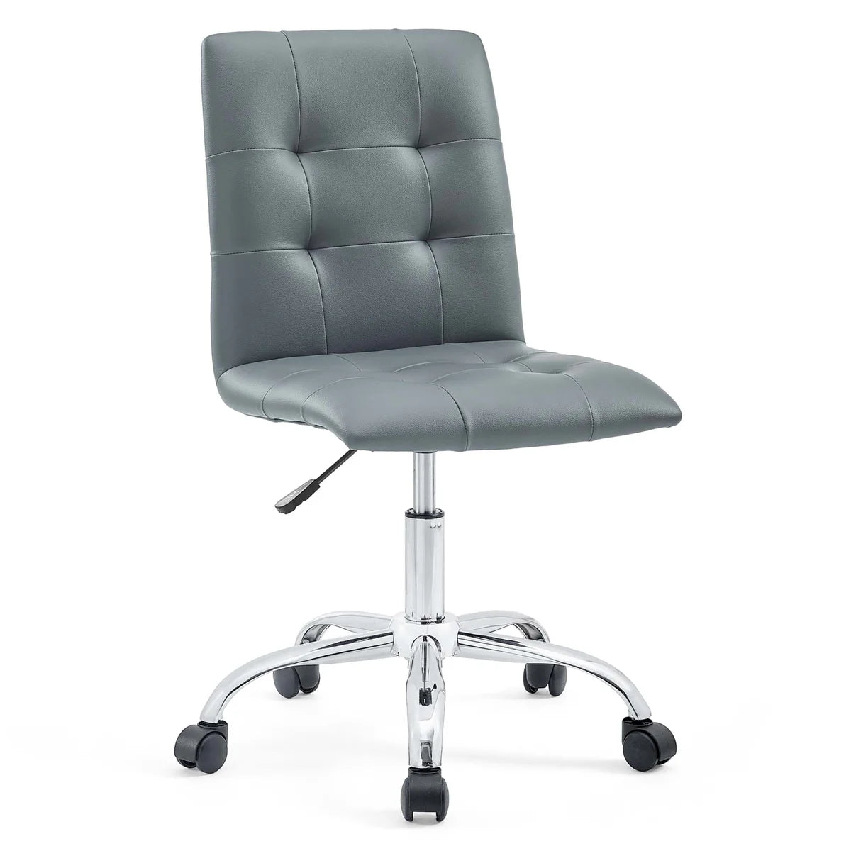 Prim White Armless Mid-Back Office Chair