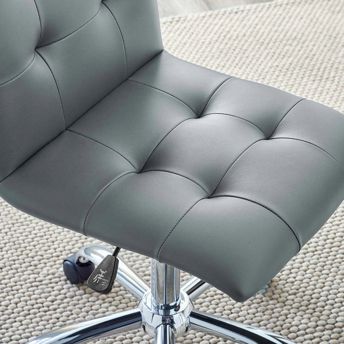 Prim White Armless Mid-Back Office Chair