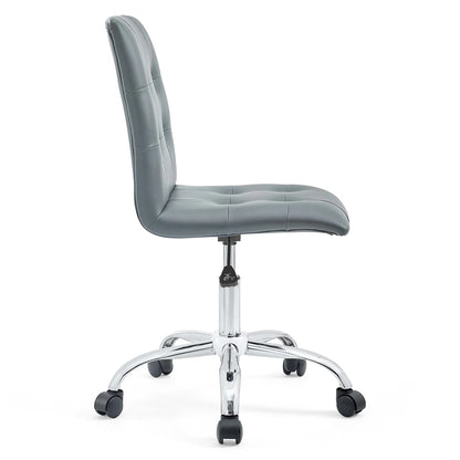 Prim White Armless Mid-Back Office Chair