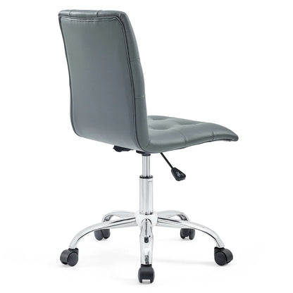 Prim White Armless Mid-Back Office Chair