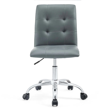 Prim White Armless Mid-Back Office Chair