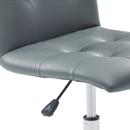 Prim White Armless Mid-Back Office Chair