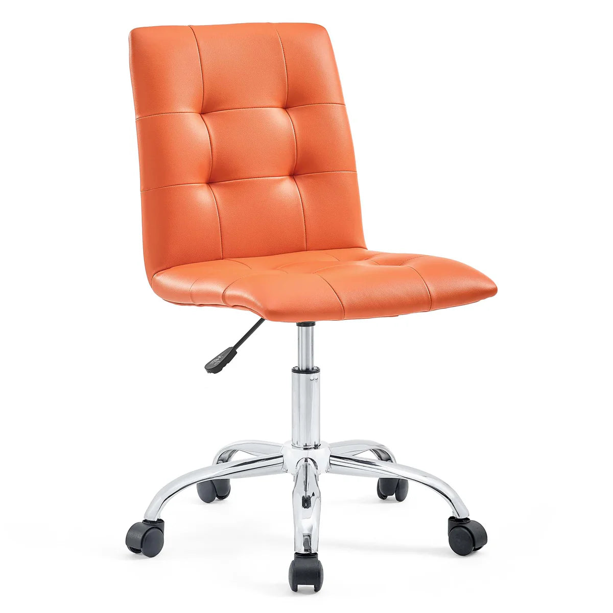 Prim White Armless Mid-Back Office Chair