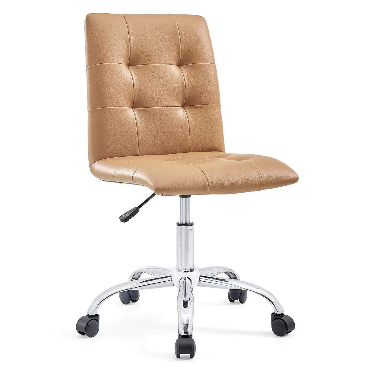 Prim White Armless Mid-Back Office Chair