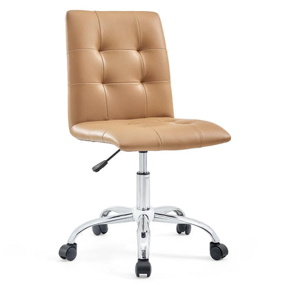 Prim White Armless Mid-Back Office Chair