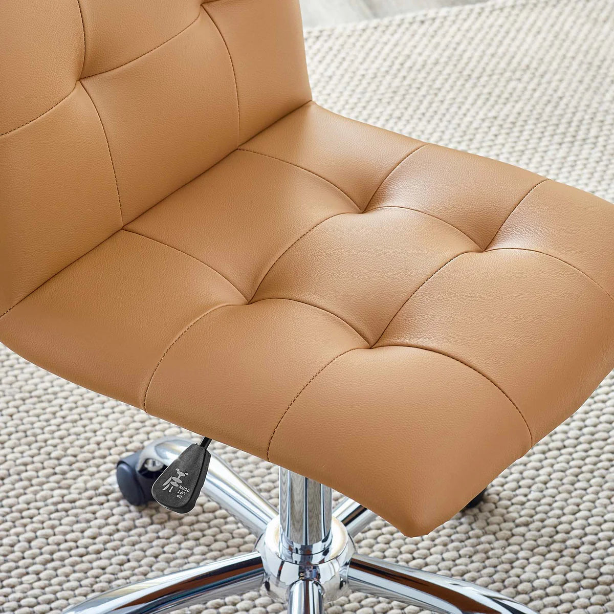Prim White Armless Mid-Back Office Chair