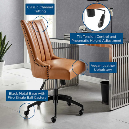 Empower Black & Tan Vegan Leather Office Chair