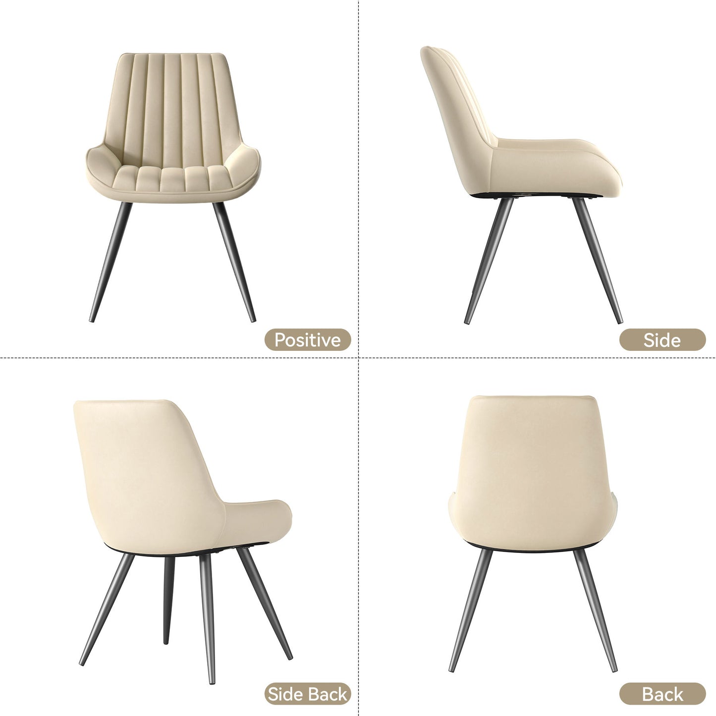 Lush Signature Ribbed Dining Chair – Waterproof Modern Upholstery | Pack of 4