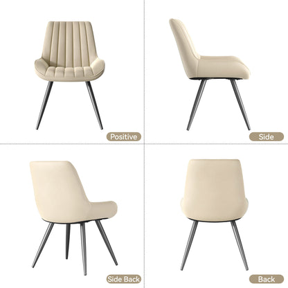 Lush Signature Ribbed Dining Chair – Waterproof Modern Upholstery | Pack of 4