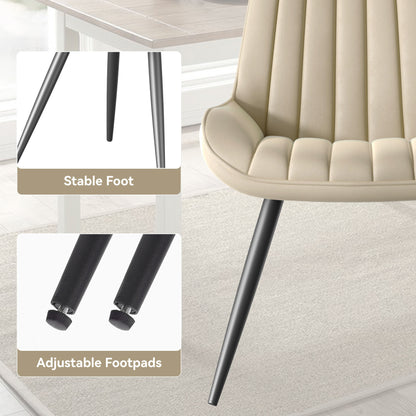 Lush Signature Ribbed Dining Chair – Waterproof Modern Upholstery | Pack of 4