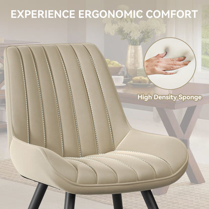 Lush Signature Ribbed Dining Chair – Waterproof Modern Upholstery | Pack of 4