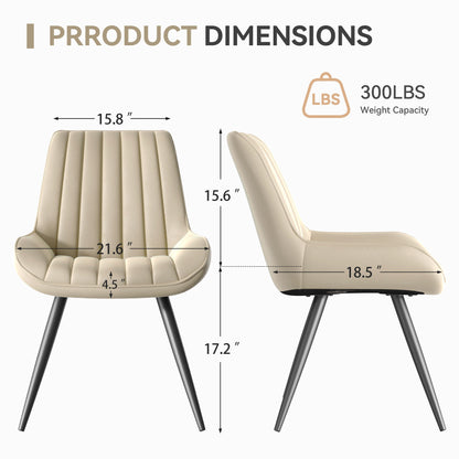 Lush Signature Ribbed Dining Chair – Waterproof Modern Upholstery | Pack of 4