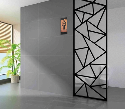 Lush Prime-Series Restroom Sign | Modern Wood Grain Acrylic | Self-Adhesive Men & Women Sign