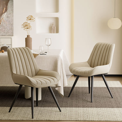 Lush Signature Ribbed Dining Chair – Waterproof Modern Upholstery | Pack of 4