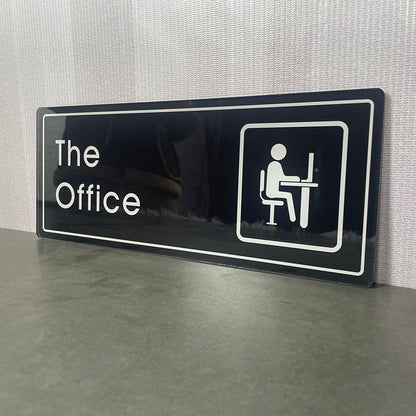 Lush Prime-Series Office Sign | Modern Black Acrylic | Self-Adhesive Name Plaque