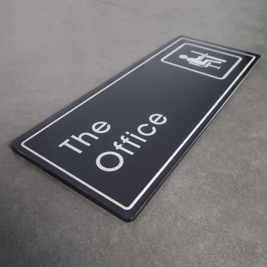 Lush Prime-Series Black Acrylic "The Office" Door Sign