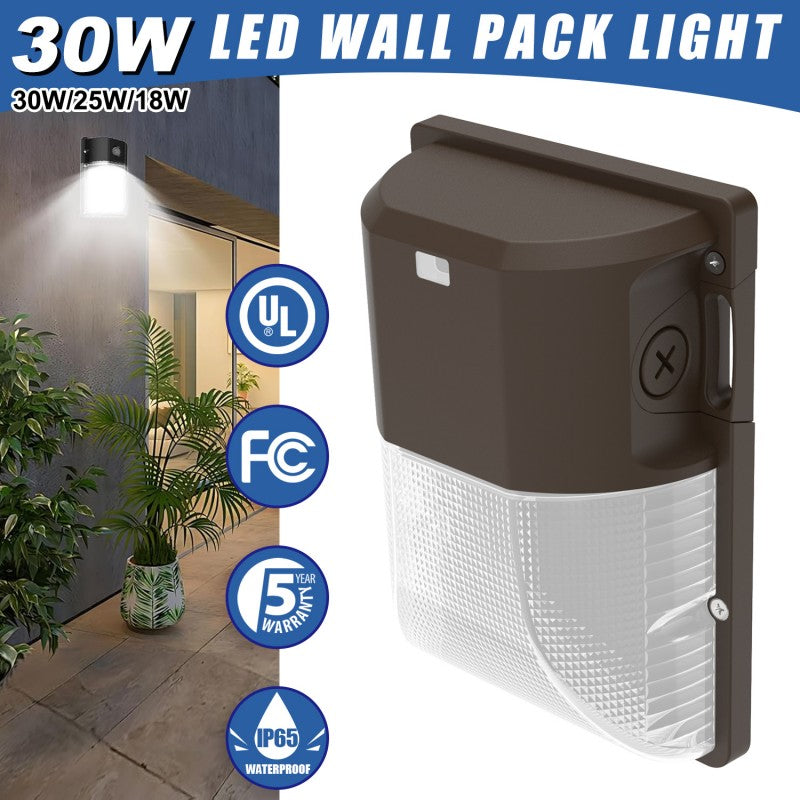 Lush Pro-Wall Mini | Tunable 18W-30W LED Wall Pack | 3-Color Selectable