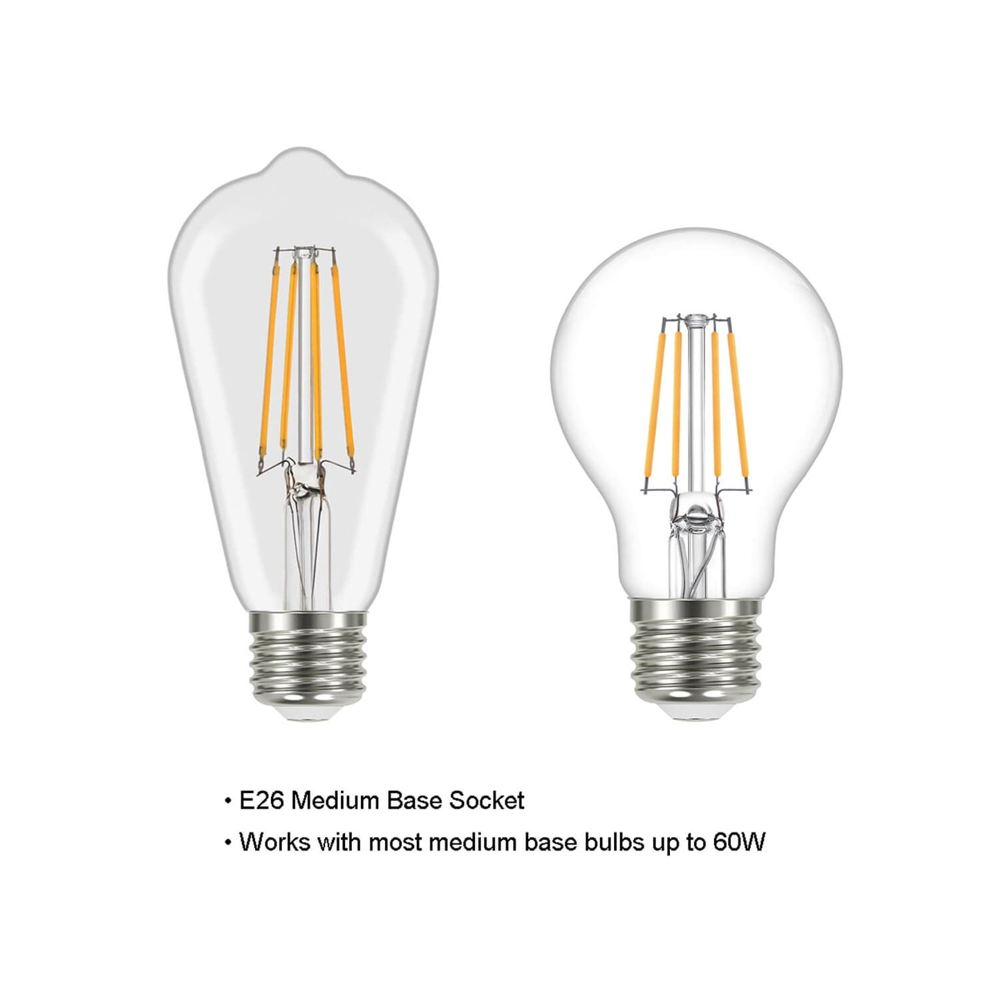 Modern Black 5-Light LED Chandelier with Edison Bulbs