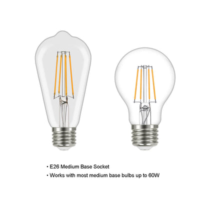 Modern Black 5-Light LED Chandelier with Edison Bulbs