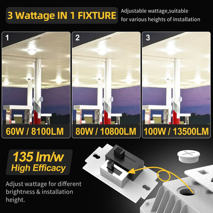 LED canopy light for gas station 60W waterproof