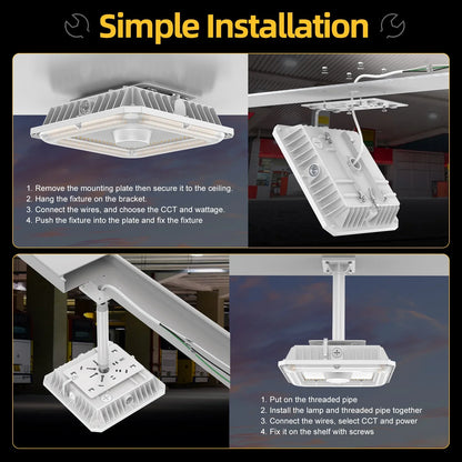 Lush Canopy-Pro | Tunable LED Canopy Light with Dusk-to-Dawn Photocell