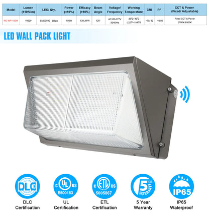 Lush Pro-Wall Max | 150W Industrial LED Wall Pack | 21,000 Lumens