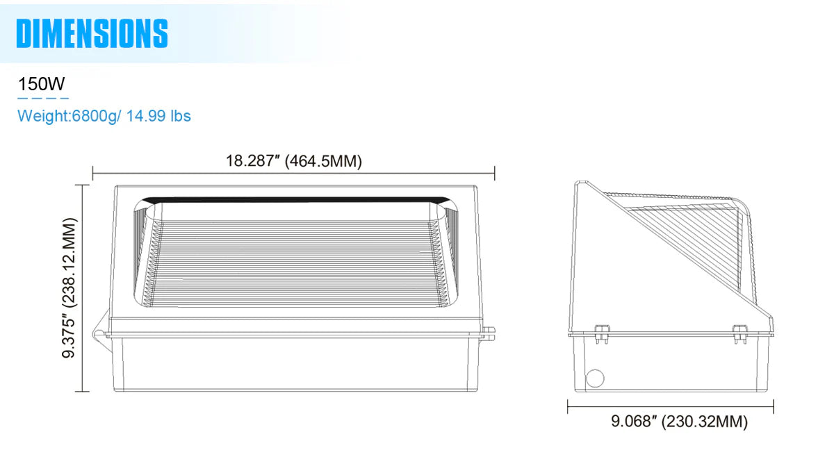 Lush Pro-Wall Prime+ | Tunable 72W-120W LED Wall Pack | 3-Color Selectable