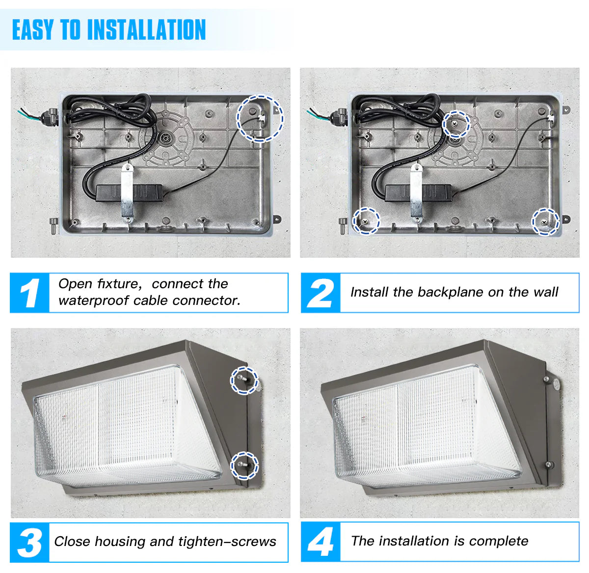 Lush Pro-Wall Prime+ | Tunable 72W-120W LED Wall Pack | 3-Color Selectable