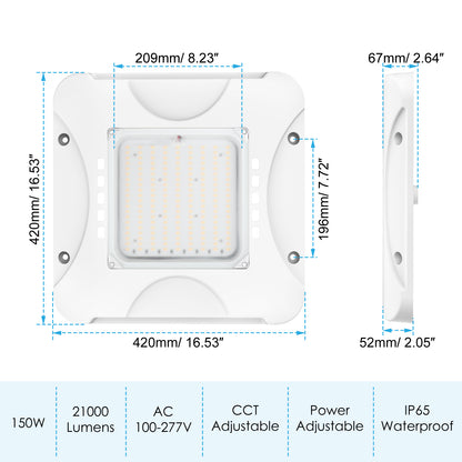 Lush Canopy-Pro Max | Tunable 90W-150W LED Canopy Light | 21,000 Lumens