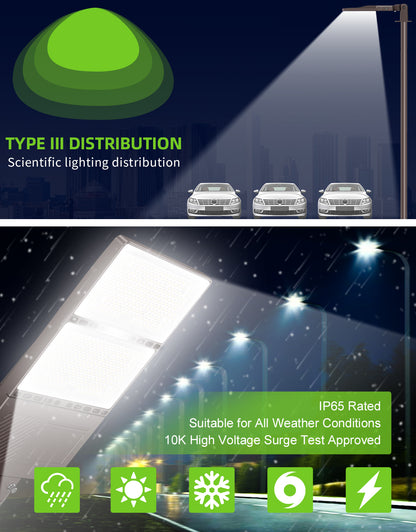 Lush Titan V2 LED Shoebox Light | Tunable Power & CCT | 100W - 320W Industrial Pole Light