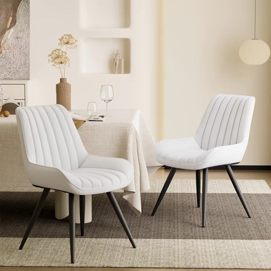 Lush Signature Ribbed Dining Chair – Waterproof Modern Upholstery | Pack of 4