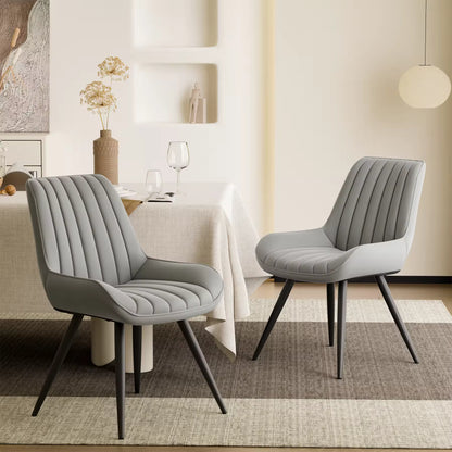 Lush Signature Ribbed Dining Chair – Waterproof Modern Upholstery | Pack of 4