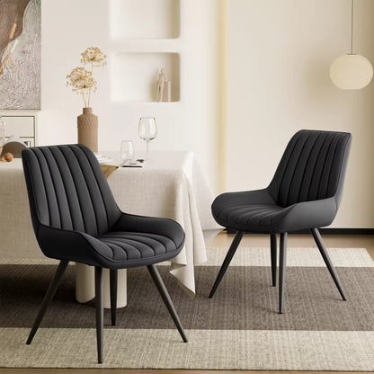 Lush Signature Ribbed Dining Chair – Waterproof Modern Upholstery | Pack of 4