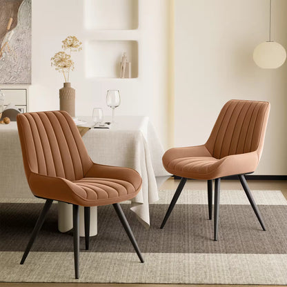 Lush Signature Ribbed Dining Chair – Waterproof Modern Upholstery | Pack of 4