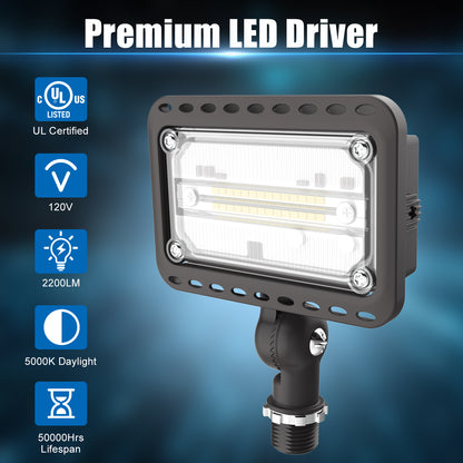 Lush Flood-Pro | High-Output LED Knuckle Flood Light | 20W - 120W Options